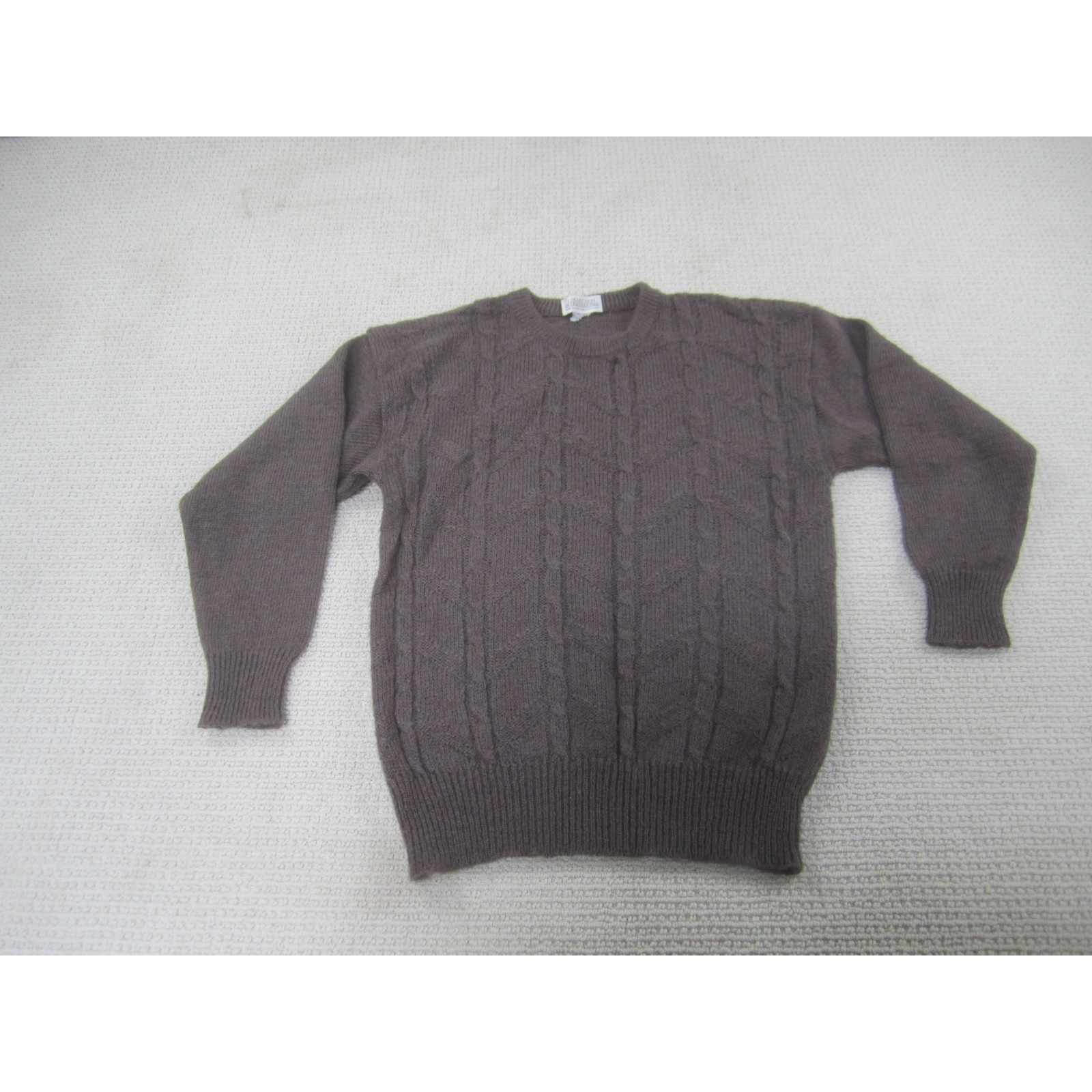 Collection International Sweater Mens Medium Brown Crew Neck Long Sleeve Knit